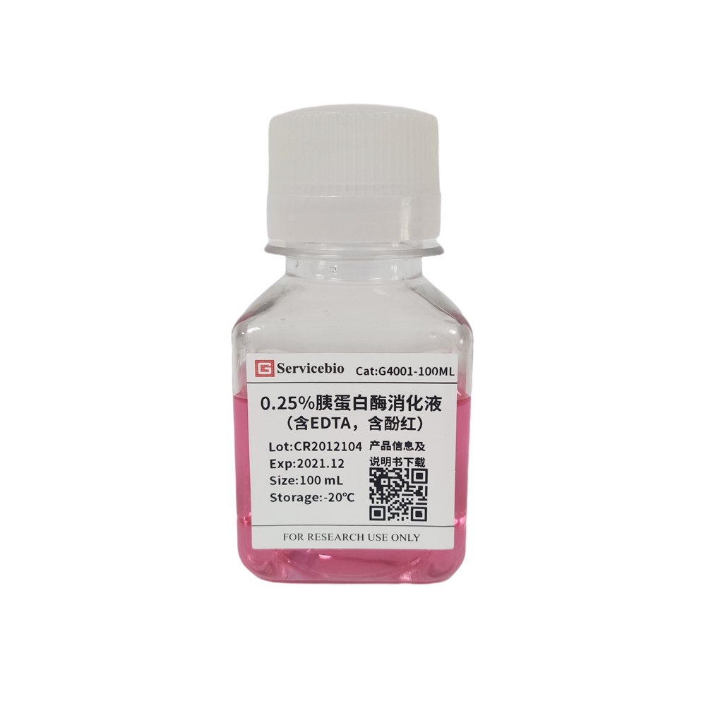 G4001-100ml 100ml 0,25% Trypsin-EDTA-Verdauungslösung mit Phenolrot